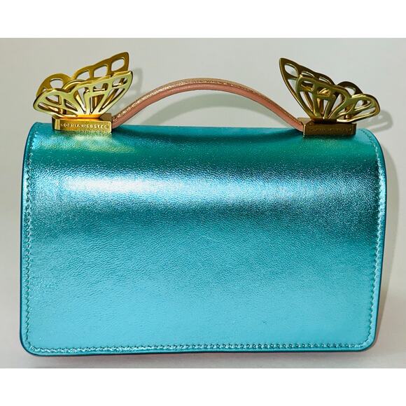 Sophia Webster Mariposa Mini Metallic Leather Shoulder Bag ~ Multi Metallic - Picture 6 of 8